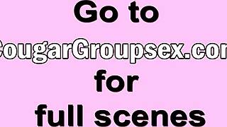 Cougars Getting Banged Hard by Horny Stud with Long Dong in Group Rough Action
