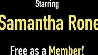 Desirable Blonde Samantha Rone Poses in Lingerie, Revealing Big Natural Tits and Big Pussy Lips