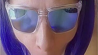 this mature mom takes on deepthroating a full 8-inch uncut cock. she swallows every drop of cum eagerly.