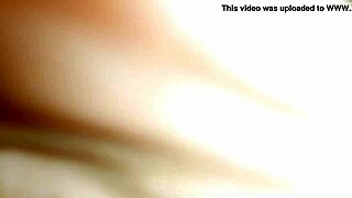 why not undress and play with this blindfolded chubby blonde milf wife on the bed?