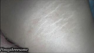 Asian wife cheats on husband by teasing her big clit and hairy pussy before taking doggystyle creampie from roommate