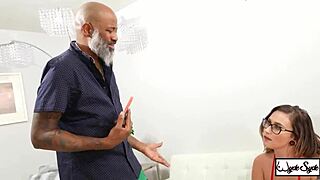 Inked Bbw Red August In Glasses Takes Lingerie Off For Pussy Licking And Wet Fucking By Old Shaun Dam