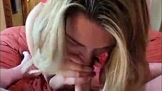 my lovely wife in red bodysuit takes it doggystyle with creampie while facing the camera