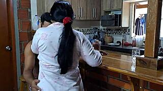 Oh man, this latina stepmother with big natural tits and curvy body gets fucked by her stepson in homemade action 😏