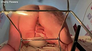 Big ass bbw rides dildo with creamy pussy in solo homemade action