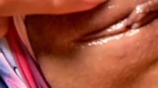 naughty colombian girl masturbates her pussy with dildo showing big ass and natural tits