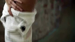 This guy starts by licking her hairy pussy then bends over the busty german milf for hardcore anal fucking and blowjob.