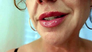 Exclamatory-Raw Licking your lollipop - oral fetish dildo blowjob with bimbo lips!