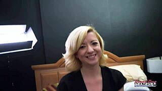 Lovely skinny blonde Keyton experiences her butt getting fucked deeply in bent over blowjob doggystyle leading to a warm anal creampie.