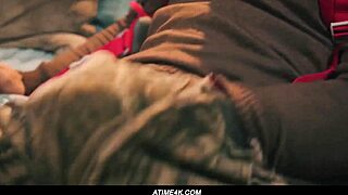 Axel Haze Couldnt Wait To Come Home And Jerk Off On The Living Room Couch But Stepmom Gets Home