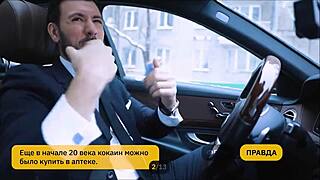 Hot Russian Milf Plays Pervert Game with Fake Taxi Driver in Car Outdoor Pickup Reality