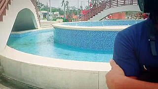 Sexy milf with big ass offers money on street for sex! Girlfriend watches brunette in missionary.