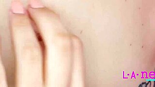 Blonde slut masturbates on sofa during casting interview