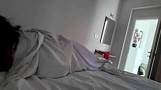 Sharing Hotel Room With Brunette Stepmom Leads To Close Up Views Of Big Natural Tits And Hairy Pussy