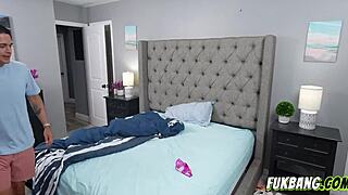 Hot Mum Catches Stepson Sniffing Panties and Wanking Off