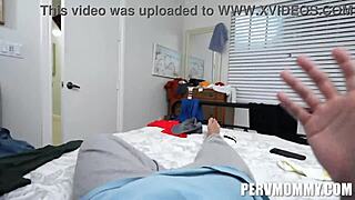 petite stepmom zoey foxx gets disciplined in bedroom taboo scene. she takes pov blowjob and cum inside until orgasm.