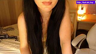 Helga Muah Aka Jessy Strips Lingerie in Retro Style! Brunette Fingers Pussy and Clit with Perky Nipples. Small Tits Get Vibed in Sexy Undressing Scene