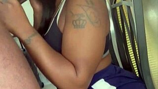 What happens when stepmom handles 11 inches of brown cock with taboo sucking?