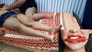 Hey, check out these desi lovers in hidden sex with the milf girlfriend showing her shaved pussy and small tits.