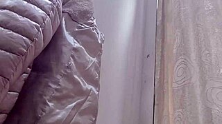 Confident 40-year-old Nicoletta tries on tight jeans in stores, showcasing her big ass and seductive curves.