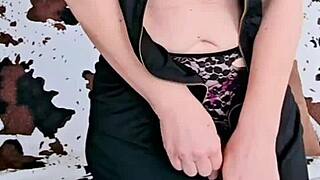 The sexy mature MILF compiles her homemade lingerie moments in panties from a POV view.