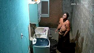 Hey, check out this hidden camera catching the Brazilian neighbor masturbating in the backyard while her father-in-law watches!