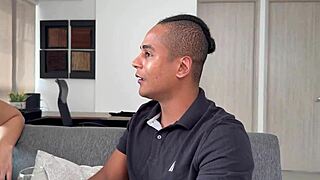 Latina milf gets assfucked by nerd with big cock in front of cuckold husband 😈🍑