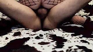 The married couple captured elegant homemade porn, with the beautiful bride riding in cowgirl lingerie on their wedding night