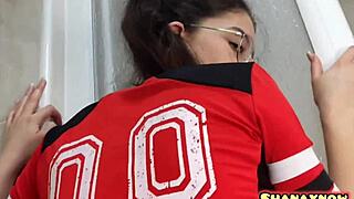 Shy Shanaxnow In Pigtails Enjoys Fingering Pussy With Glasses Skirt Uniform