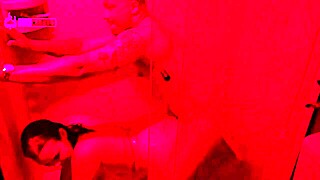 Huge black cock fucking phat ass teen in the redroom shower.