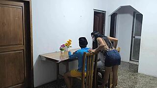 i watched this crazy latino fuck the colombian waitress while his arab friend flashed during their business visit