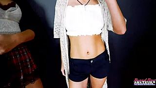 Horny Coeds Keyton and Nica Suck Pussies and Ride Cock with Deepthroat