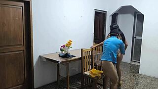 i watched this crazy latino fuck the colombian waitress while his arab friend flashed during their business visit