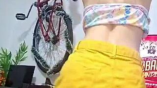 Blonde Latina Teen with Long Hair Dances Naked for Birthday