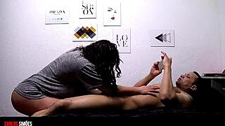 i was in the dorm when my muscular friend came over. he kissed me passionately and i gave him my tight pussy on the bed.