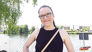 Hey, check out this German scout picking up a skinny wife for real anal sex casting with her long labia!