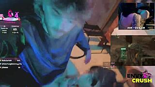 i drool all over his big cock as gamer girl in kitty bikini with fishnets and panties