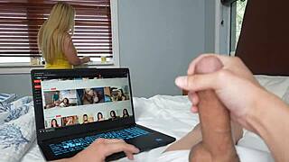 The curvy blonde stepmom climbed onto her stepson's big cock for a wild pov ride. It was a taboo milf encounter full of intense riding action.