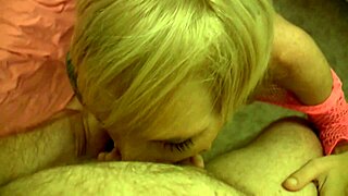 Randi tango deepthroats cock swallows cum pro style