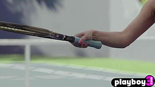 Petite Noemi Moon Strips Bubble Butt Outdoors for Playboy Tease Session