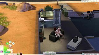 Sims 4 Lesbian Mommy Pegs Sis with Strapon Dildo