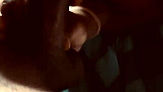 Brown Latina Slurps Sloppy on Thick Black Cock