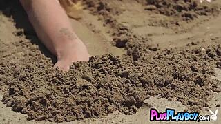 Nicole Fox bares perfect ass and natural tits outdoors