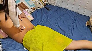 Colombian neighbor babe massages then rides my fat cock shaking huge ass crazy