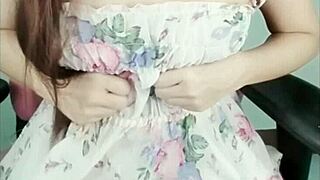 thai babe fingers shaved pussy furiously on cam till she squirts moaning loud.