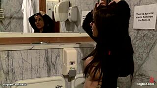 busty bound milf wrestler gagged deepthroated by lezdom strapon