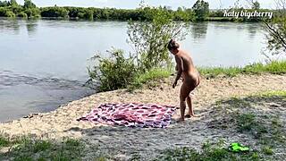 Stepmom Flashes Tits at Beach Leading to Wild Anal Fuck