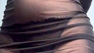 goddess ellie rowyn dances teases ass in sheer black dress joi