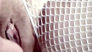 She spreads her delicious milf pussy wide open.