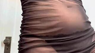 goddess ellie rowyn dances teases ass in sheer black dress joi